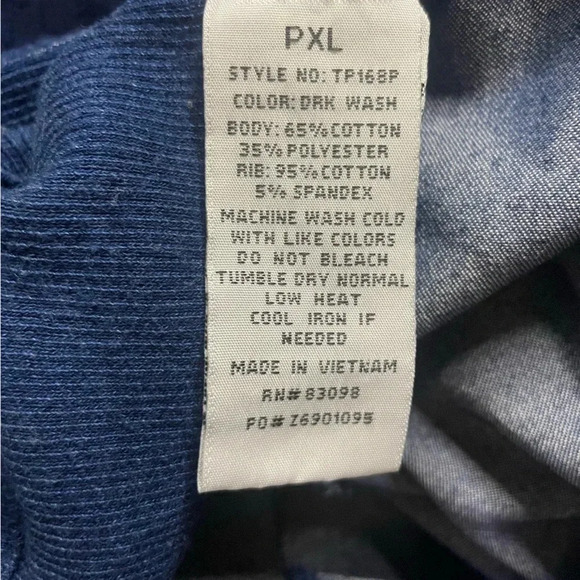 Cavalini Petite Collection Dark Wash Denim Shirt, PXL, ButtonUp with 3/4 Sleeves - Picture 4 of 8